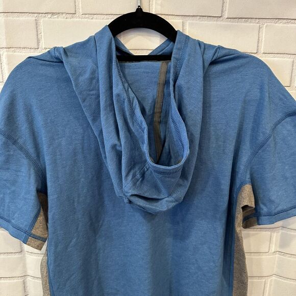 All In Motion Boys Hooded T-Shirt Blue and Gray Short Sleeve Large (12/14) - Picture 7 of 10